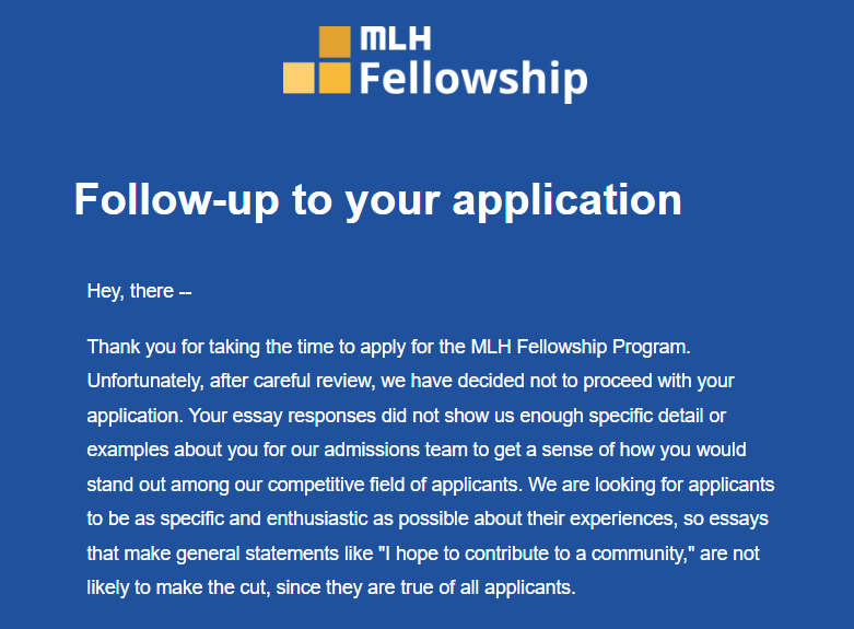 fellowship rejection